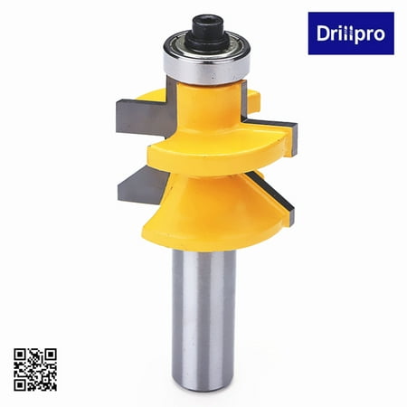 Drillpro 1/2'' Shank Matched Tongue and Groove Router Bit Set Woodworking