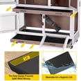 thumbnail image 3 of AIVITUVIN Wooden Rabbit Hutch Indoor Outdoor Rabbit Cage with Two Removable Trays Bunny Cage on Wheels Pet House Guinea Pig Cage 2 Story (Brown), 3 of 8