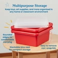 thumbnail image 4 of ECR4Kids Stackable Square Bins with Non-Snap Lids, Multipurpose Organization, Red, 2-Pack, 4 of 9