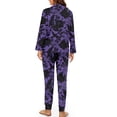 thumbnail image 2 of DISNIMO Women's 2 Piece Lounge Sets Crow Leaf Printed Long-Sleeve Pajama Sets with Pocket Button Down Sleepwear with Matching Long Pants, 2 of 7