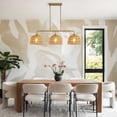 thumbnail image 5 of Modern Rattan Chandelier Fixture Kitchen Island Hanging Ceiling Lights for Dining Room, 5 of 10