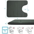 thumbnail image 2 of Debonair Memory Foam Bathroom rugs Toilet mats, U-Shaped Contour Carpet, 20" x 24", Dark Grey, 2 of 7