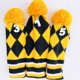thumbnail image 5 of Advancent Paquete de 3 fundas de cabeza de manga tejida para palos de Golf, decoración portátil con números, fundas protectoras para ejercicio Golf Amarillo, 5 of 6