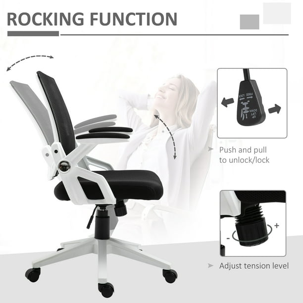 Vinsetto Mesh Office Chair Swivel Task Desk Chair with Lumbar Back