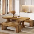 thumbnail image 2 of Tribesigns 47.24" Dining Bench Set of 2, Engineered Wood Kitchen Bench with Heavy-Duty Legs, Rustic Seating for Dining Room, Kitchen or Café, Easy Assembly, 2 of 7