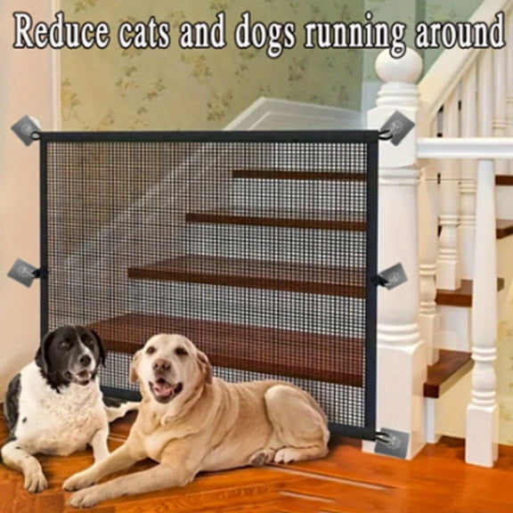 Uuowzo 70.86x28.34in Pet Fence Home Use No Drilling Antis Pet Door Fence Isolation Net Staircase Entrance Dog and Cats Protection Fence Spring Home Decor Mother's Day Father's Day Gifts