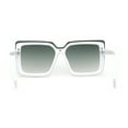 thumbnail image 4 of Womens Oversize Rimless Shield Butterfly Designer Chic Sunglasses White Green, 4 of 4