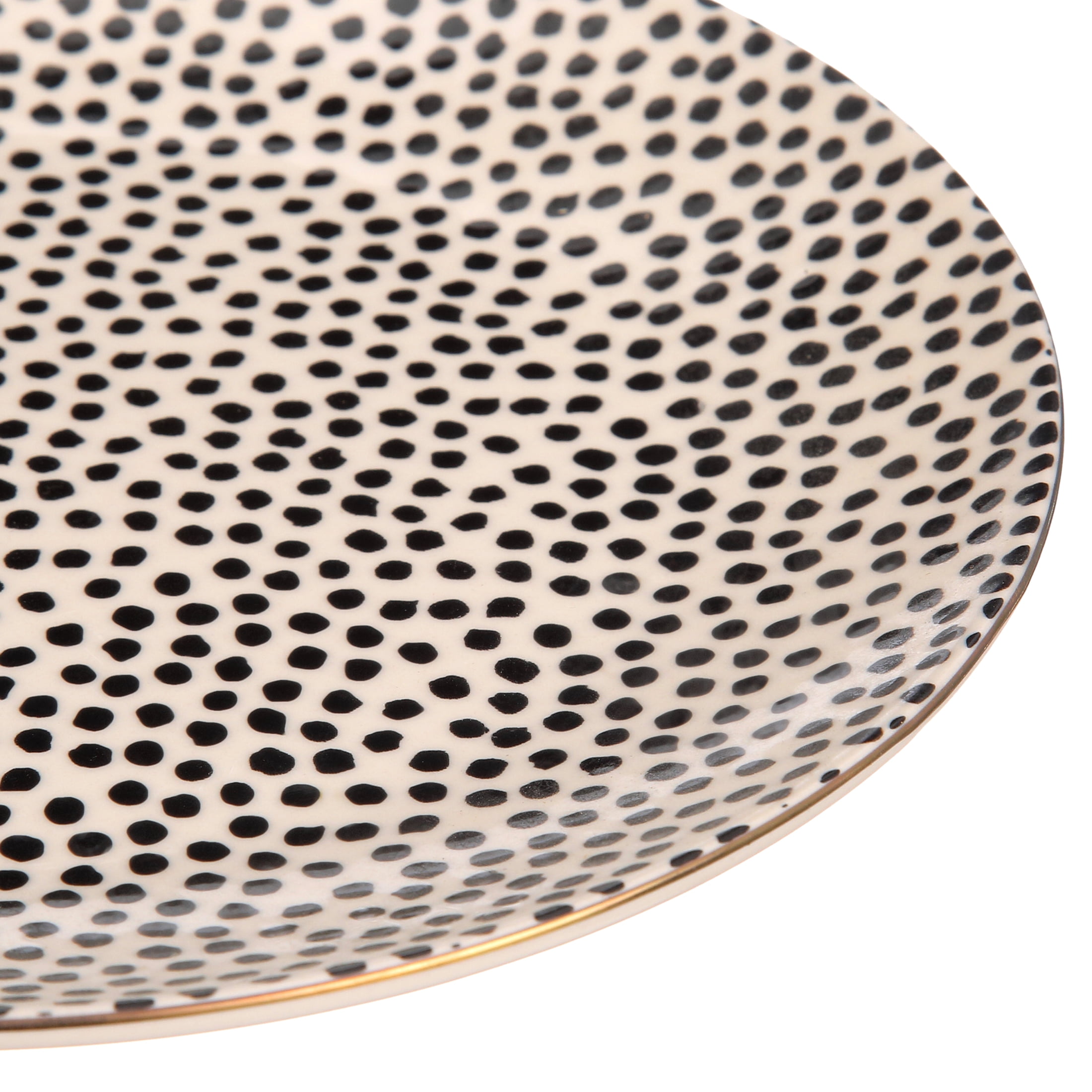 Thyme & Table Dinnerware Black and White Dot Dinner Plates, 4 pack