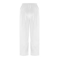 thumbnail image 7 of Women's Elastic Waist Velour Wide Leg Pants Long Palazzo Bell Bottom Casual Velvet Flare Jogger with Pockets White, 7 of 7