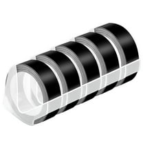 NineLeaf 5 Pack Compatible for Dymo 521209 3D Plastic Embossing Label 1/2'' x 9.8' White on Black Label Tape