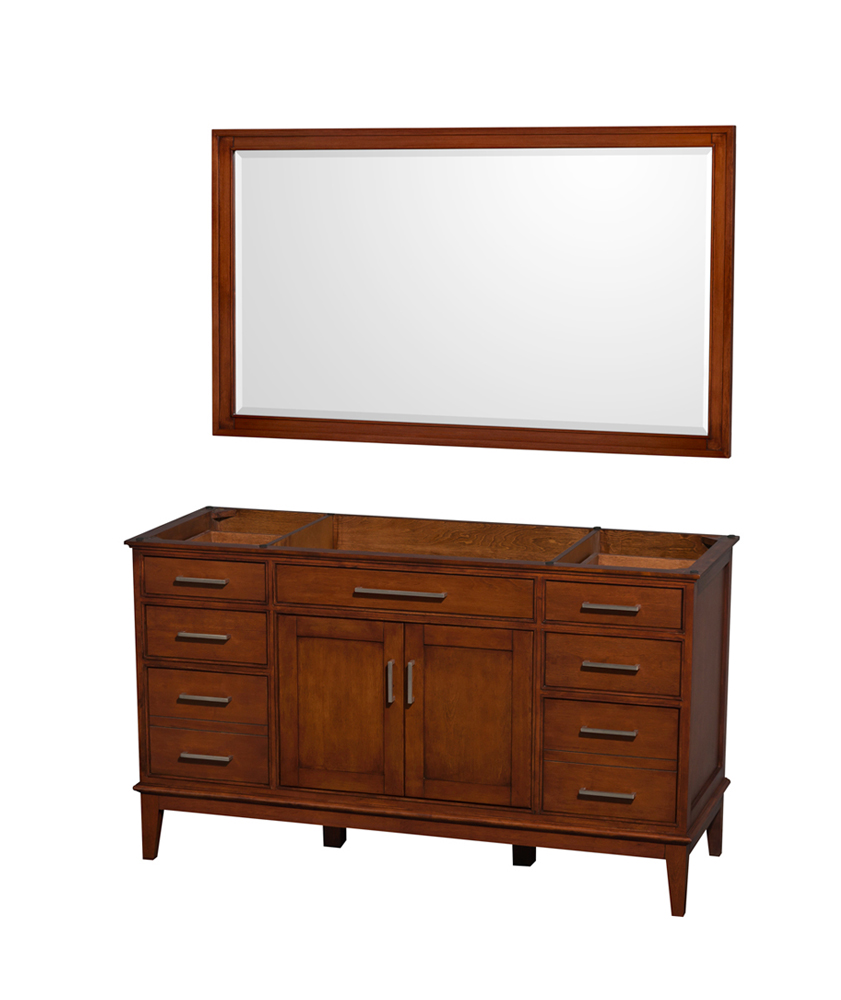 Wyndham Collection Hatton 60" Single Bathroom Vanity, Light Chestnut