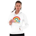 thumbnail image 4 of Vintage Love Always Wins Rainbow Unisex Plus Fleece Graphic Hoodie Brisco Brands 5X, 4 of 5