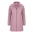 thumbnail image 4 of yillto Women Puffer Jackets Long Lightweight Padded Hoodie Coat Quilted Warm Knee Length Coats, 4 of 7