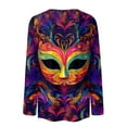 thumbnail image 4 of Resicozy Mardi Gras Shirts for Women 2026 Trendy Printed Crewneck Shirts Mardi Gras Long Sleeve New Party Tops Purple Pink 4XL, 4 of 5