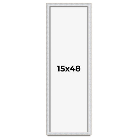 15x48 Shadow Box Frame Silver | 1.625 Inches Deep Real Wood Contemporary Shadowbox Display Frame |