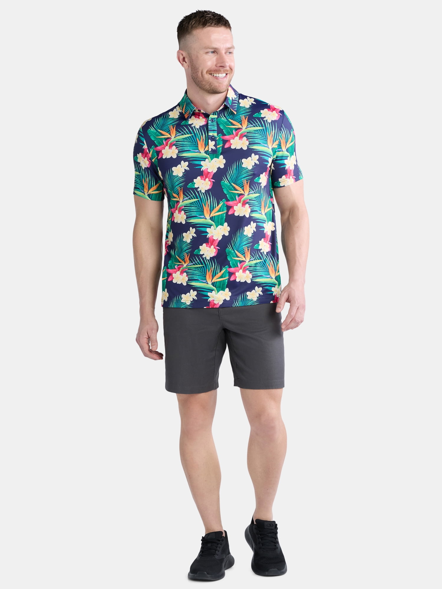 Birdie Bound Men's & Big Men's Novelty Print Golf Polo, Sizes S-5XL