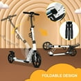 thumbnail image 4 of Uenjoy Kick Scooter for Kids over 6 Kids/Adults Foldable Scooter 3-Height Adjustable Handlebar Shoulder Strap Cup Holder Hand Brake Capacity 220LBS Easy Move, 4 of 8