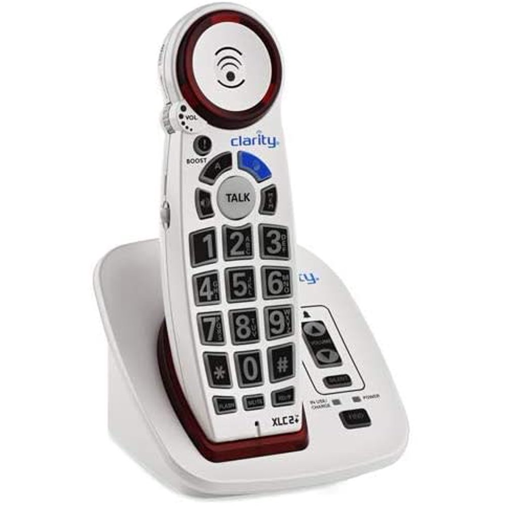 Clarity Amplified Cordless Big Button Speakerphone with Talking Caller ID, White