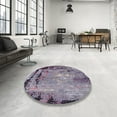 thumbnail image 4 of Ahgly Company Machine Washable Indoor Rectangle Industrial Modern Purple Jam Purple Area Rugs, 2' x 3', 4 of 7