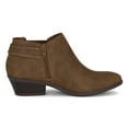 thumbnail image 4 of Chariot & Co Kiki Women's Shoes Adjustable Buckle Booties Ankle-High, Medium Low Heel Stacked Round Toe Brown, 5.5, 4 of 5