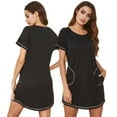 thumbnail image 7 of FJUCHAI Women Summer Nightgowns Sleep Dress Loose Fit Lounge Wear Summer Sleepshirts Sleepwear Dress with Pockets Short Sleeve Housewear S-XXL, 7 of 7