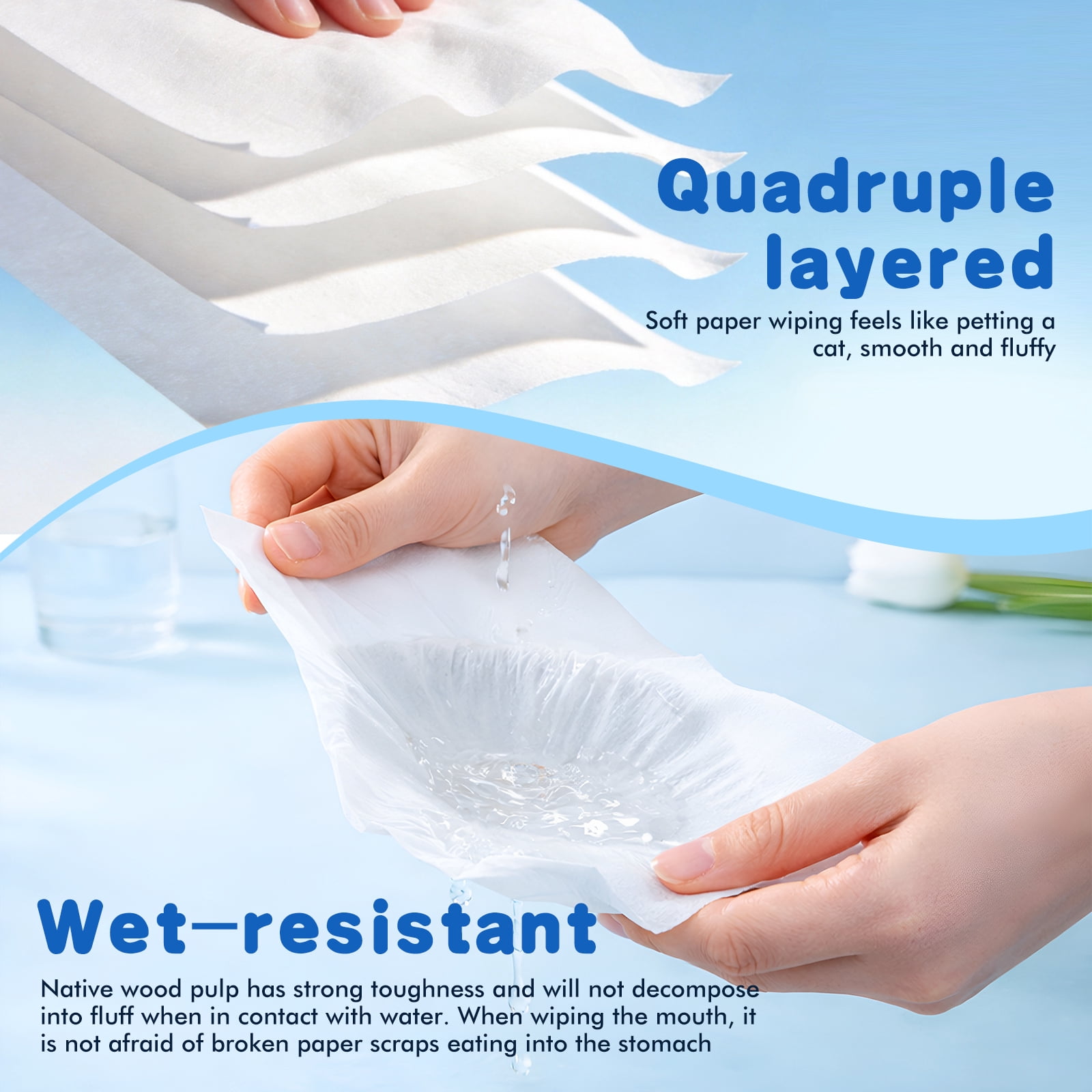 DFITO Toilet Paper, 12 Rolls, 4-Ply, Septic-Safe, Long Lasting Bathroom Tissue
