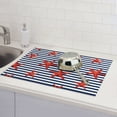 thumbnail image 6 of Fuzoiu Starfish Navy Blue Stripe Print Absorbent, Reversible Microfiber Dish Drying Mat for Kitchen, Dish Drying Pad for Dishes, Utensils, Pots and Pans, Extra Large 18 Inch x 24 Inch, 6 of 7