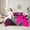 Black Hot Pink, variant on Homewish Pink Love Heart Bedding Comforter Set 7-Piece, Romantic Valentines Day King Bedding Sets, Cartoon Leopard Zabra Print Reversible Bed Sheets, Ultra Soft Bedroom Decor