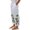 Green, variant on XIAONU Women's Floral Print Linen Pants Elastic Waist Pocketed Trousers Breathable Casual Cropped Bottoms Green