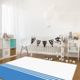thumbnail image 3 of Area Rug 5'x7' Modern Art Blue Stripes White Farmhouse Washable Area Rugs Non Shedding Floor Carpet Rubber Backing Non-Slip Indoor Mats for Living Room Bedroom Kitchen, 3 of 8