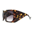 thumbnail image 3 of Womens XL Oversized Rectangular Thick Arm Wrap Around Plastic Sunglasses Tortoise - Smoke, 3 of 4
