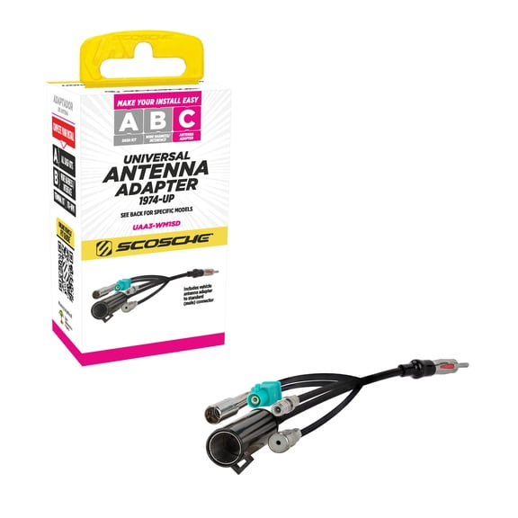 Scosche Multi-Vehicle All-in-One Antenna Adapter Compatible w/ Most Domestic & Import Vehicles UAA3