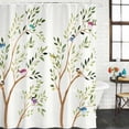 thumbnail image 2 of Birds Shower Curtain, Waterproof Shower Curtains for Bathroom, Spring Branch Leaves Animals Country Pastoral Washable Fabric Bathtub Curtain Set Bath Decor with 12 Hooks Long 72"x84", 2 of 8