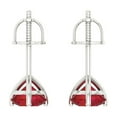thumbnail image 4 of Clara Pucci 2 ct Brilliant Round Cut Solitaire Studs VVS1 Genuine Conflict free Red Ruby Solid 18K White Gold Designer Everyday Earrings Screw back, 4 of 5