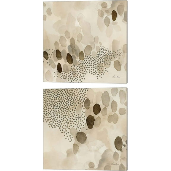 Great Art Now Natural Abstract by Laura Horn 2 Piece Canvas Art Set Each 14"W x 14"H