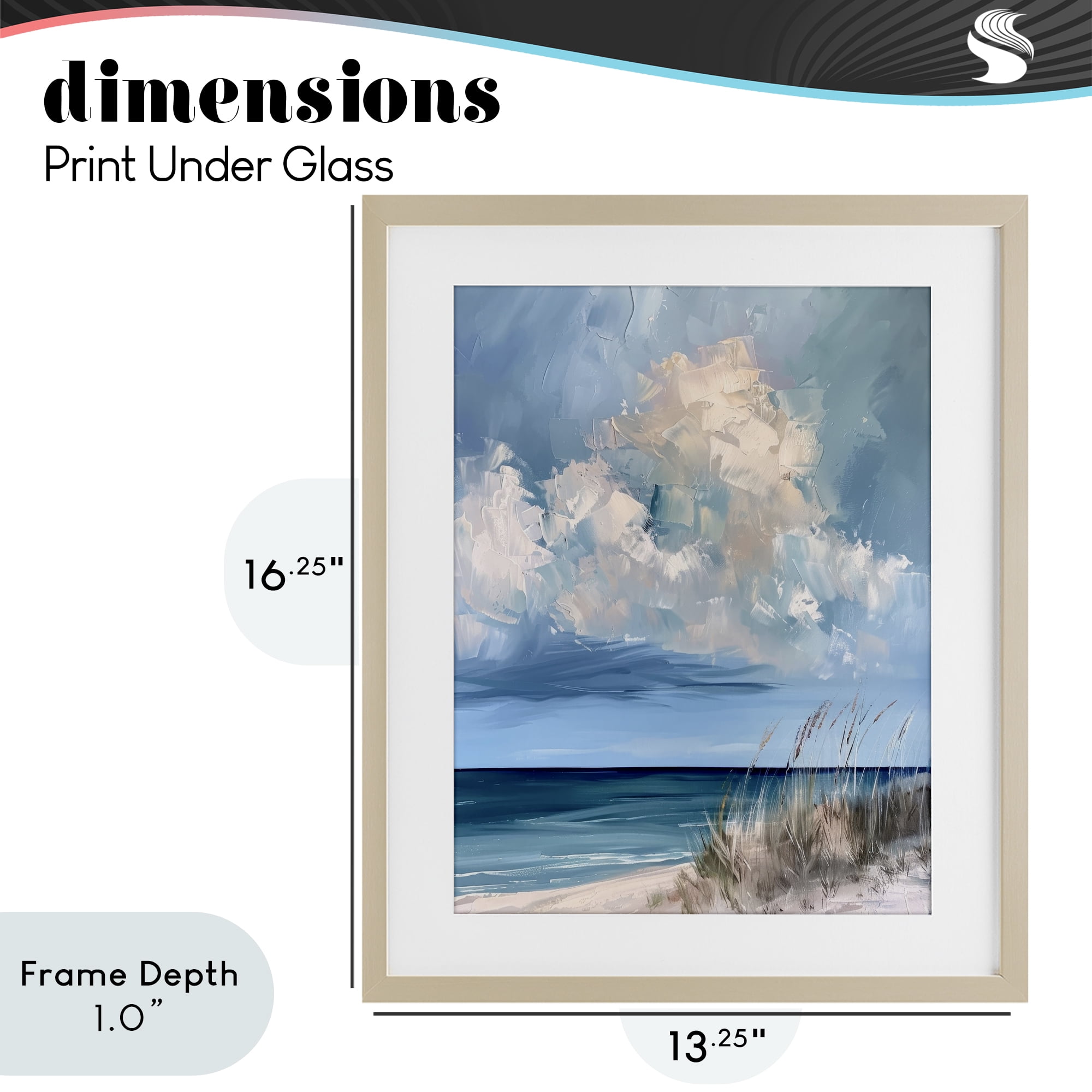 Stupell Industries A Storm Is Coming on Beach Birch Framed Print Under Glass, design by Petal Prints Design