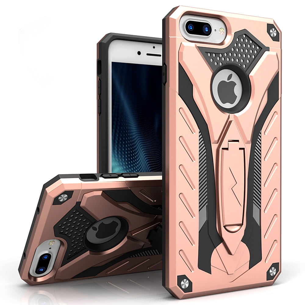 ZIZO STATIC Series for iPhone 8 Plus Case Military Grade Drop Tested with Kickstand iPhone 7 Plus iPhone Plus Case Silver Black - Walmart.com