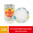 thumbnail image 1 of TG TRIGOLD Compostable Disposable Paper Bowls, 12oz,120 Count, 1 of 5