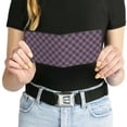 thumbnail image 6 of Buckle-Down Wallet, Bifold, Checker Purple Gold, Vegan Leather, 6 of 8