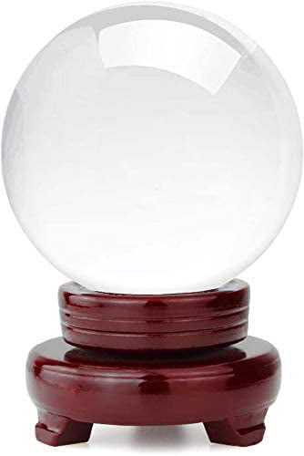Clear Weite Magic Crystal Ball Mini 30mm Clear Gazing Balls with Wooden Stand Decorative and Photography Accessories