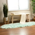 thumbnail image 5 of Ultra Soft Faux Sheepskin Fur Shag Rug Mint Green 2' x 6' Sheepskin, 5 of 7