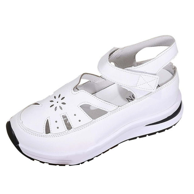 Sandales Blanches pour Femmes avec Base à Plateforme et Fermeture Sécurisée pour des Chaussures Fonctionnelles et Chic par Temps Chaud
