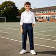 thumbnail image 7 of Chiccall Fashion Little and Big Kids Summer Suit Pants Thin Fully Elastic Waist Trousers Pants Solid Color Pocketed Tapered School Season Uniform Pants for Boys and Girls, 7 of 7