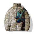 thumbnail image 3 of Ropa de invierno cálida de algodón para hombre Chaquetas con estampado gráfico de tigre y lobo feroz Ropa holgada de algodón para hombre Abrigos para hombre Parka, 3 of 5