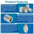thumbnail image 3 of Uxcell 2Pcs 316 Stainless Steel Thread Reducing Nuts, M10x1.5 Male to M8x1.25 Female 15mm Long Metric Repairing Insert Nut Screw Threaded Adapters Sleeve Reducer Conversion Fastener, 3 of 7
