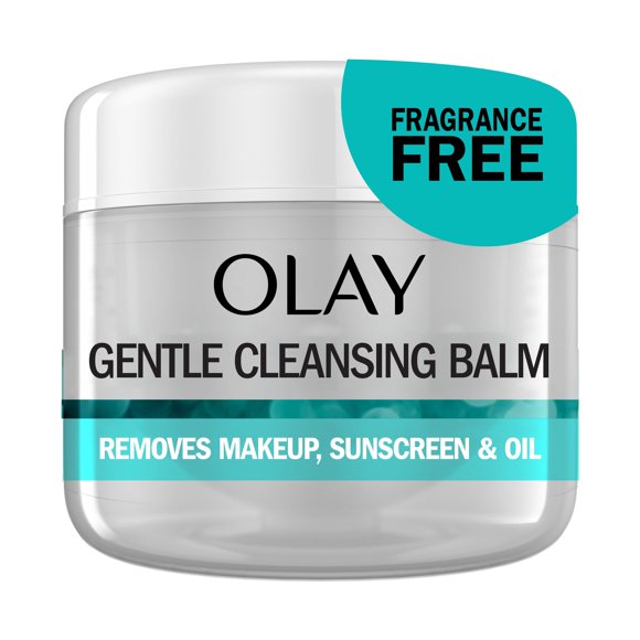 Olay Gentle Cleansing Balm Makeup Remover, Fragrance Free, Hydrating Face Cleanser Removes Makeup, Sunscreen and Oil