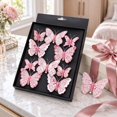 thumbnail image 3 of 10 Pack Glitter Butterfly Decorations, Christmas Tree Butterfly Ornaments, Artificial Butterflies with Clip for Xmas Party Wreath Garland Decor, 3 Sizes 3D Butterfly Hanging Decor,Pink, 3 of 6