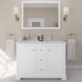 thumbnail image 2 of Wyndham Collection 48" Square Sinks Wood Double Bathroom Vanity in White, 2 of 7