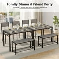 thumbnail image 6 of JUMMICO 43.3" Dining Table Set for 4, Kitchen Table with  & 2 Chairs Modern Rectangular Metal Frame Dining Furniture Set for Small Space (Grey), 6 of 7