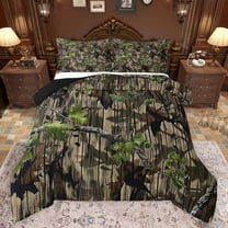 Feelyou Adult Jungle Branches Bedding Comforter Set, Green Leaf Botanical Twin Comforter Sets, Rustic Farmhouse Theme Reversible Bedding Set, Luxury Bedroom Decor, 2pcs